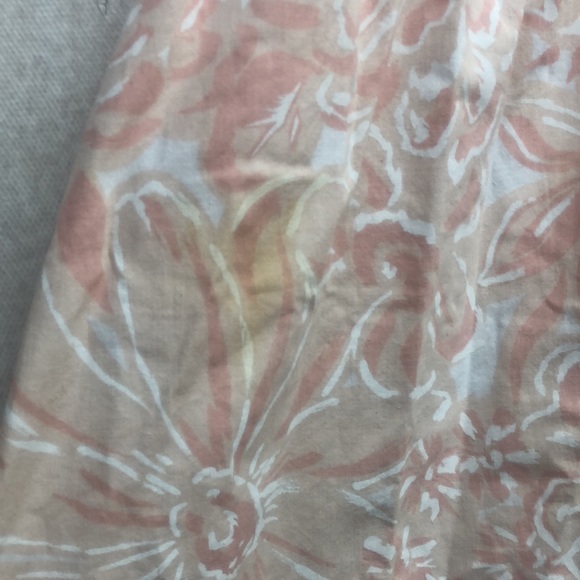 Vintage 80’s does 50’s strapless cotton dress, abstract pink print, pockets- M - Picture 8 of 10